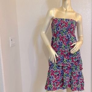 SEVEN STAR - Queen Anne Off Shoulder Floral Ruffle Dress - One Size